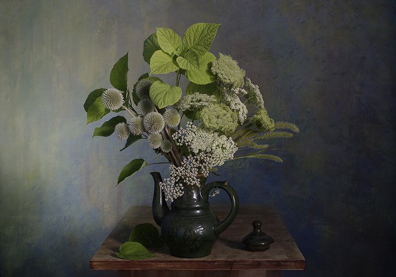 натюрморт, вера павлухина, цветы, зелёный Зеленый натюрморт фото превью