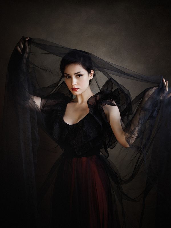 портрет , жанр, лицо, женщина, лица35, красный, печать, цвет Anna фото превью