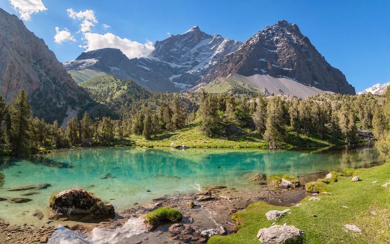 таджикистан, фанские горы, утро, алаудинские озера Фанские горы фото превью