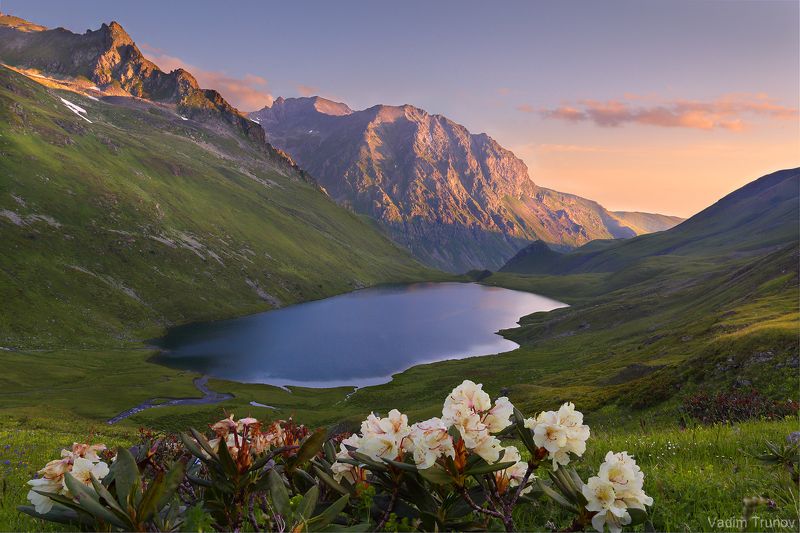 архыз, кчр, кяфар, абишира-ахуба, кавказ Рассвет на озере Кяфар фото превью