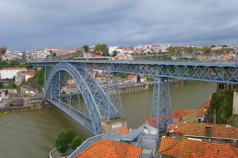 bridge, river, height, city, traffic, architecture, ferry, construction Porto фото превью