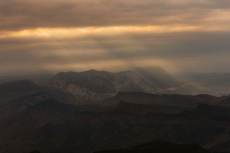 дагестан, горы, закат, золотой час, терассы, гуниб, лето Золото Дагестанских гор фото превью