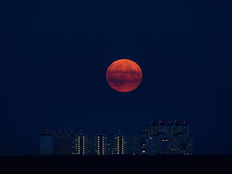 луна, полнолуние, суперлуние Восход Осетровой луны 19.08.24 фото превью