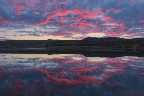 Зеркальный закат на Чукотке