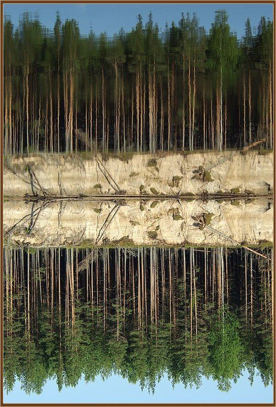 зеркало,лес,река Зеркало фото превью