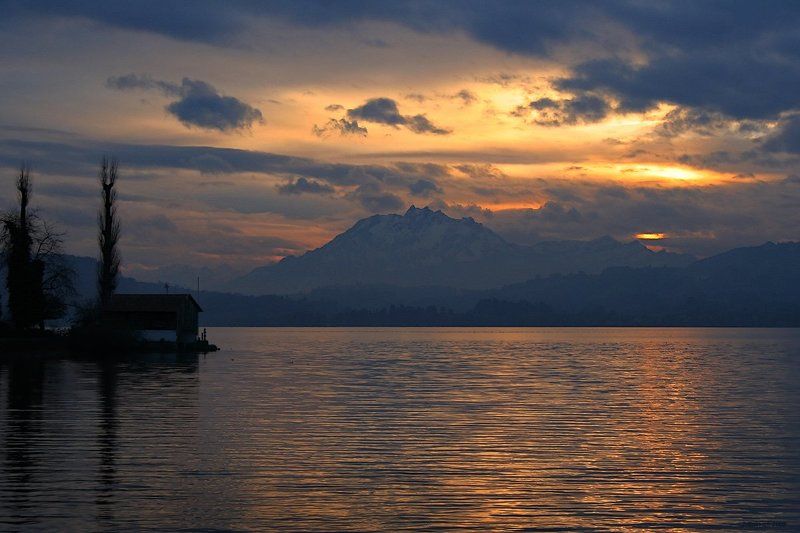 швейцария, alps, swiss, switzerland Одним зимним вечером фото превью