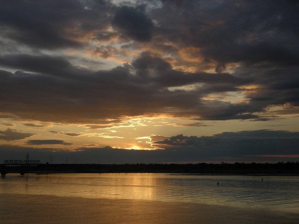 рассвет, лето, река, Евгений Перов