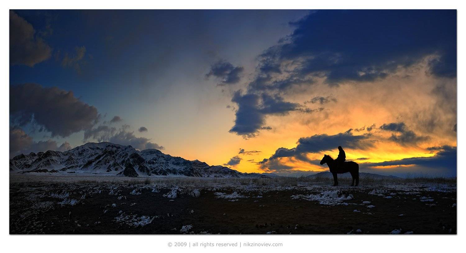 казахстан, тузколь, озеро, пейзаж, лошадь, Николай Зиновьев