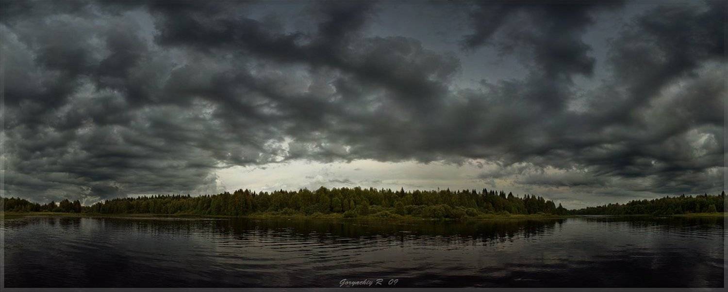 лето,кема,река,небо,панорама, Roman Goryachiy