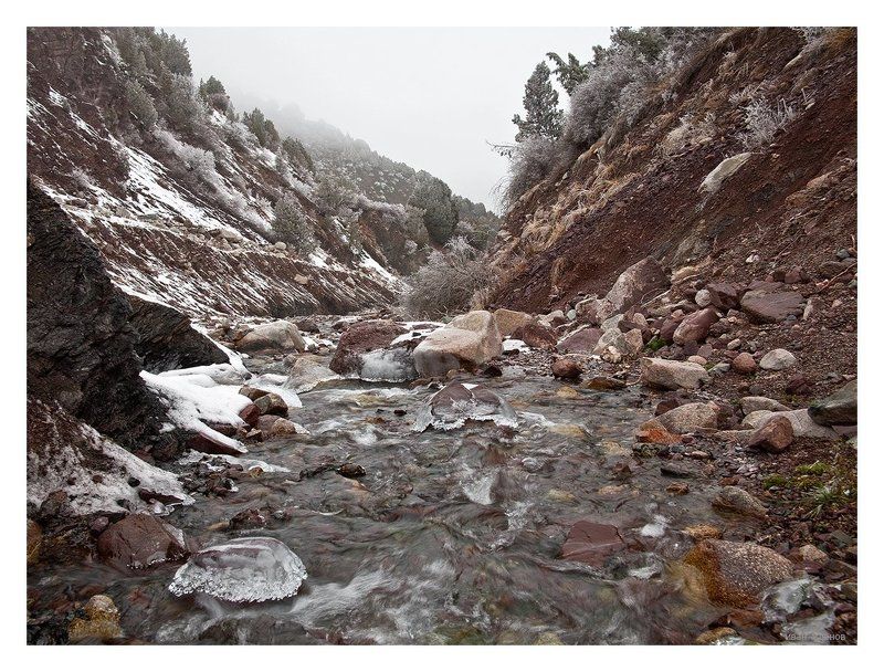 горы, тянь-шань, река Очарование осенней реки фото превью