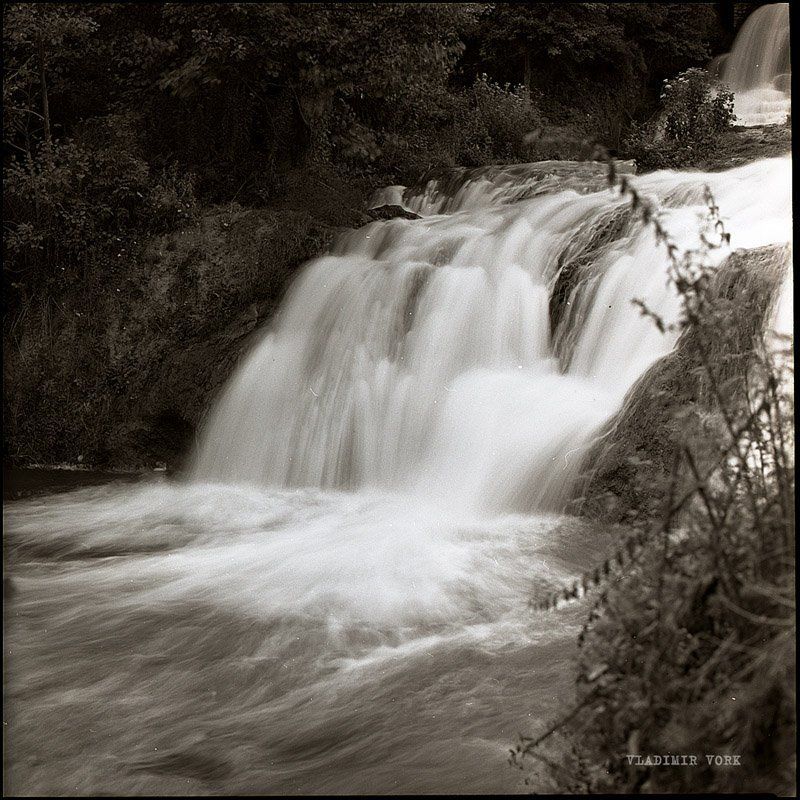 6x6, Art, b&w, black & white, Landscape, m-format, medium, Vladimirvork, вода, водопад, красноград czerwonogrod, wodospad фото превью