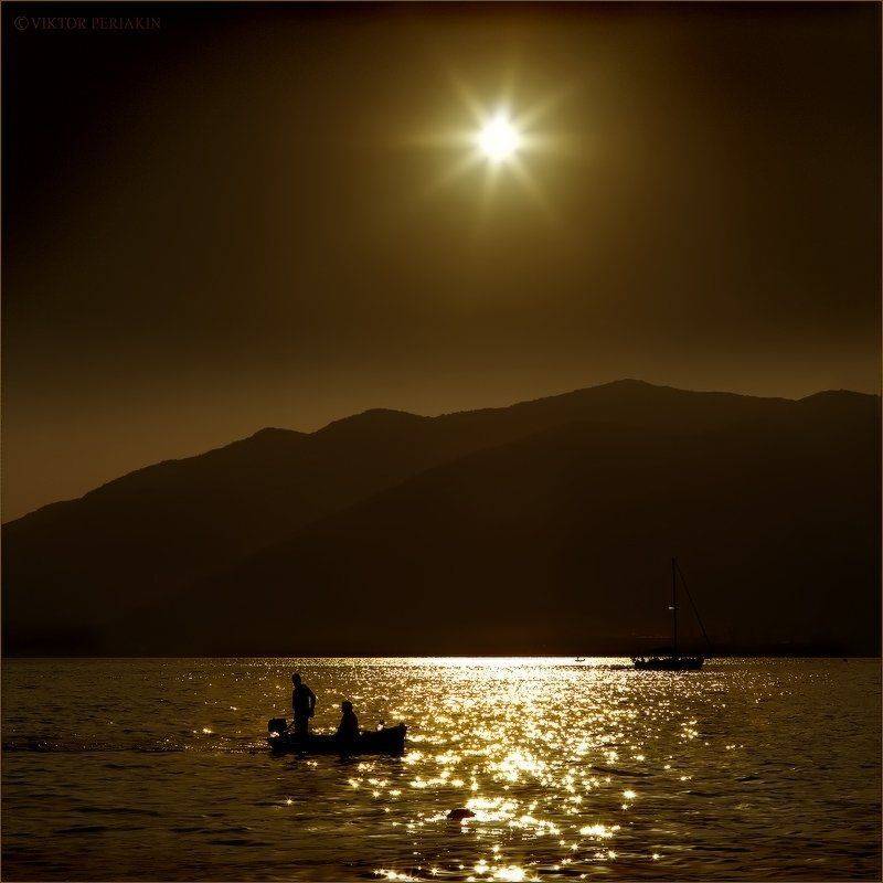 черногория, тиватский, залив, лодки, закат, вечер, Виктор Перякин