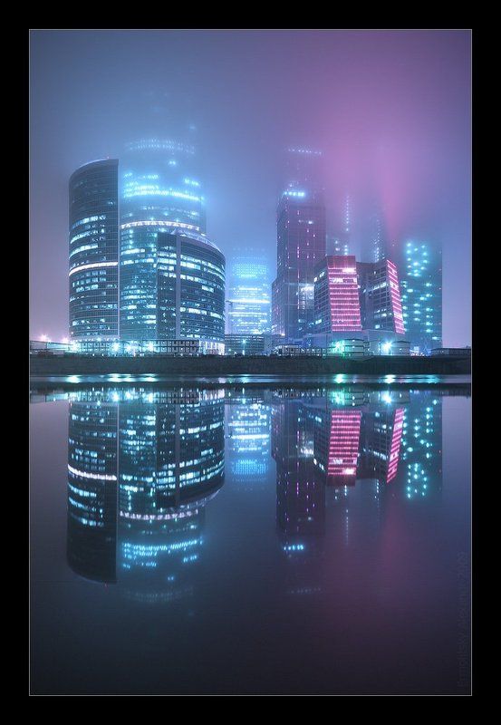 москва, москва-сити, небоскребы, река, туман, отражение Сон гигантов #2 фото превью