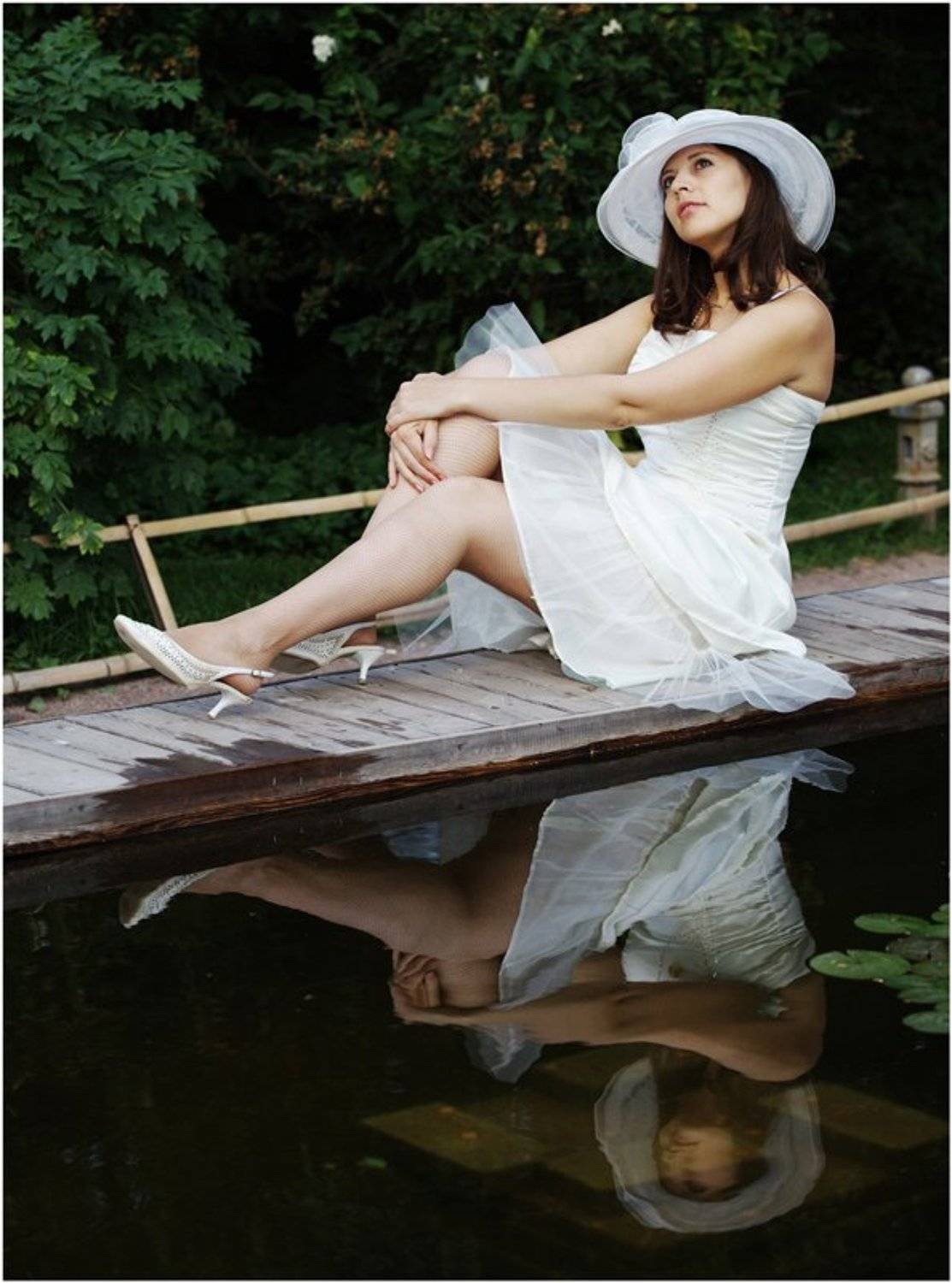 лето, сад, молодость, красота, платье белое, девушка, Olga Panteleeva