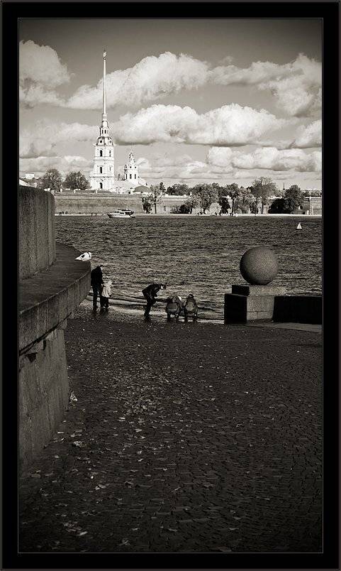 петербург, центр, петропавловка, стрелка, нева, чб, облака, Kirill Shapovalov