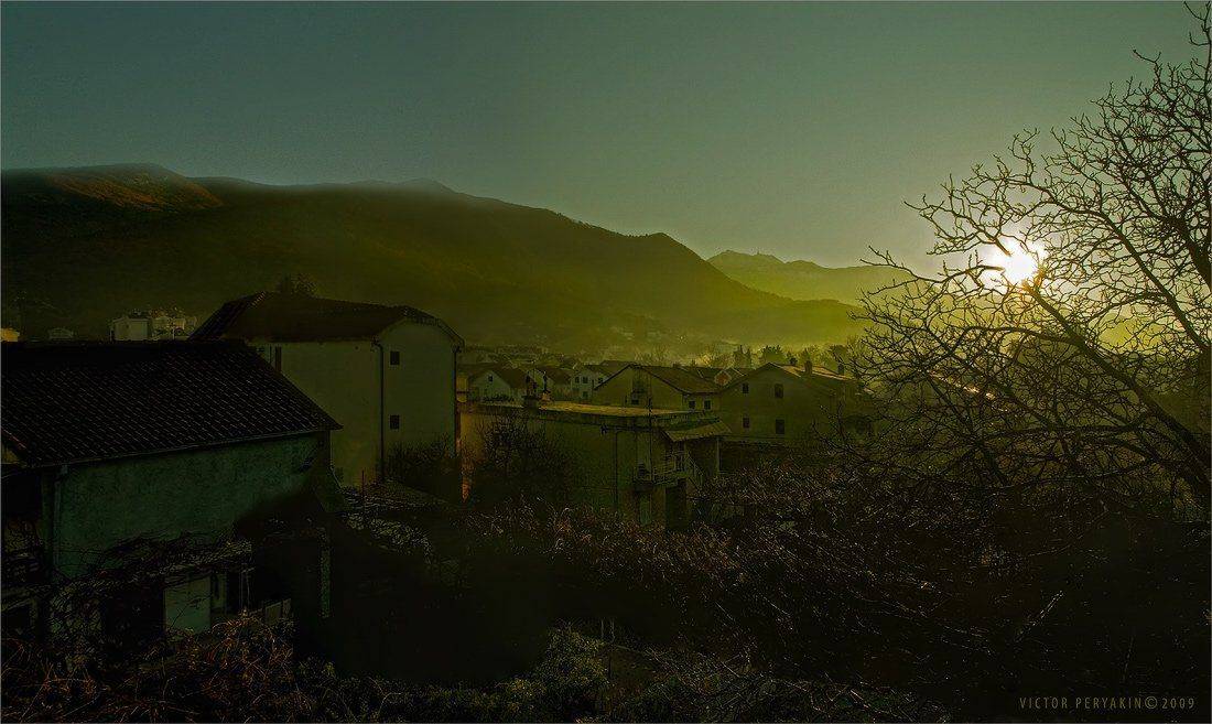 черногория, тиват, горы, утро, январь, Виктор Перякин