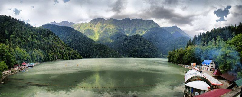 абхазия, горы, озеро Озеро Рица фото превью