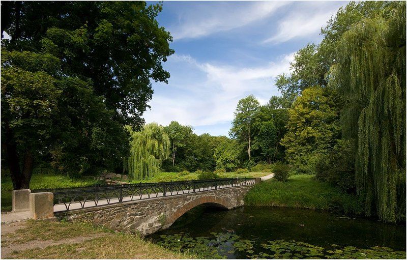 парк, дендропарк, александрия, мостик, пруд Парковый мостик фото превью