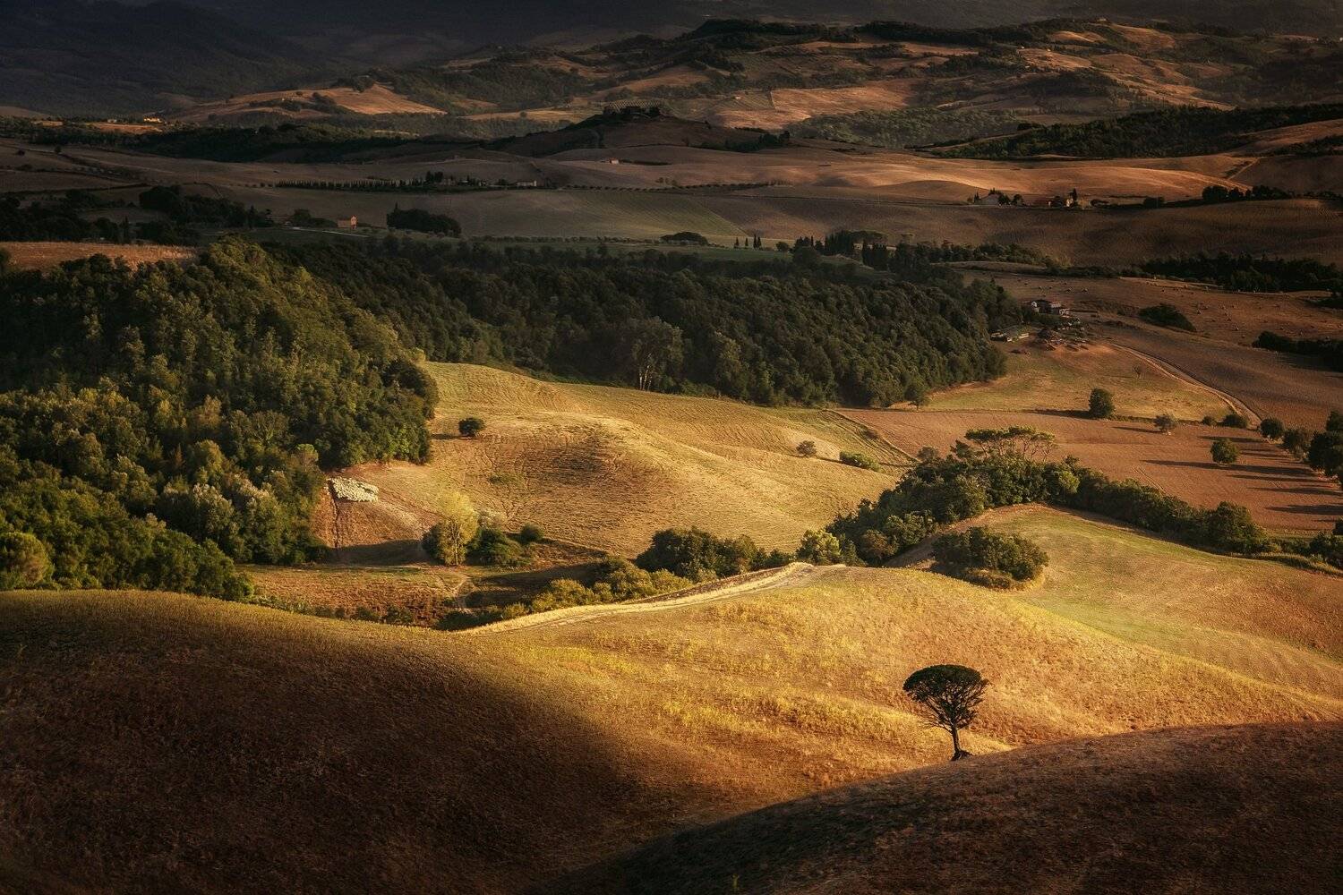 Закат, Италия, Пейзаж, Природа, Тоскана, Дмитрий Купрацевич