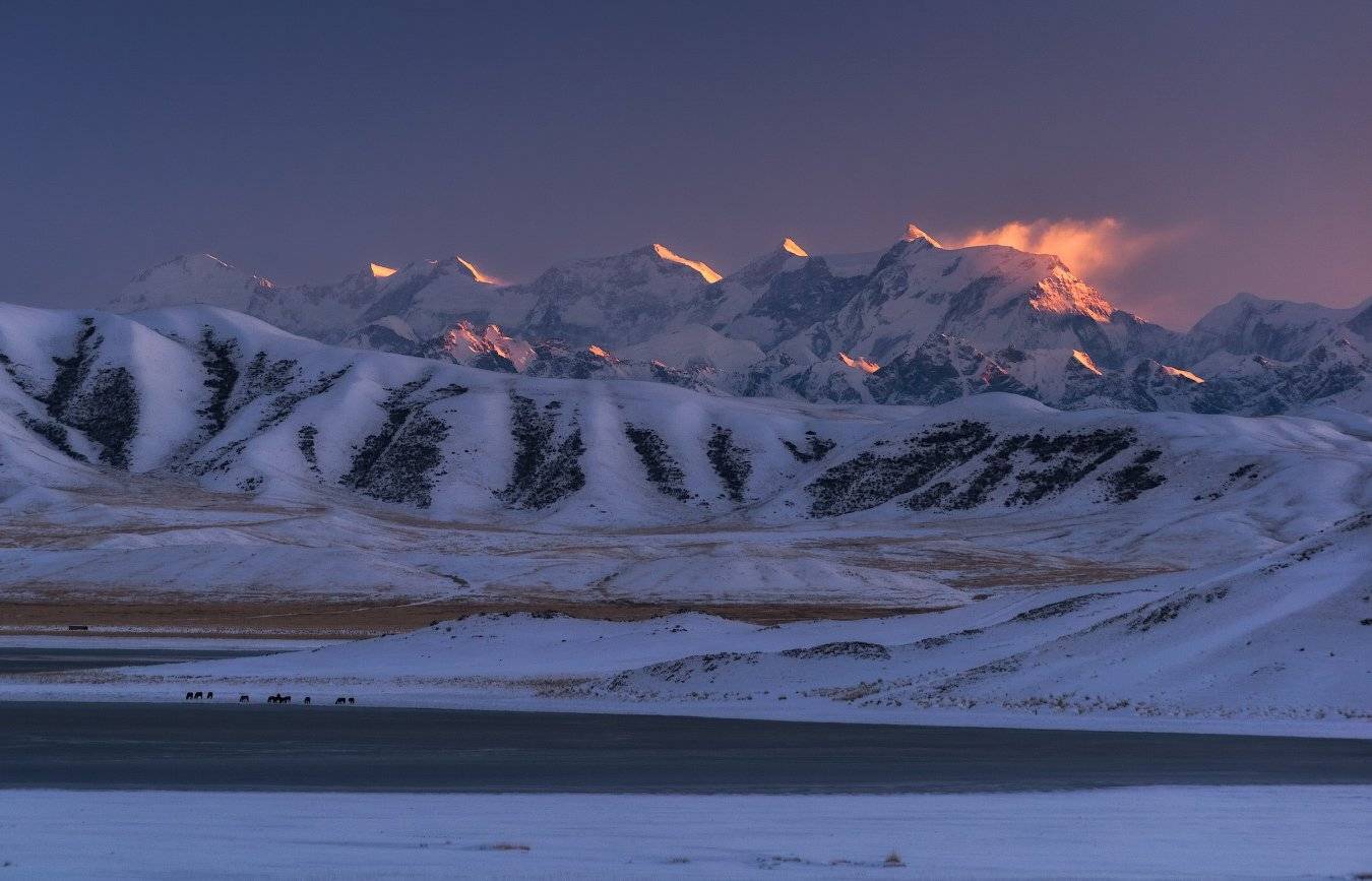 Вечер, Закат, Зима, Тузколь, Ольга Кулакова