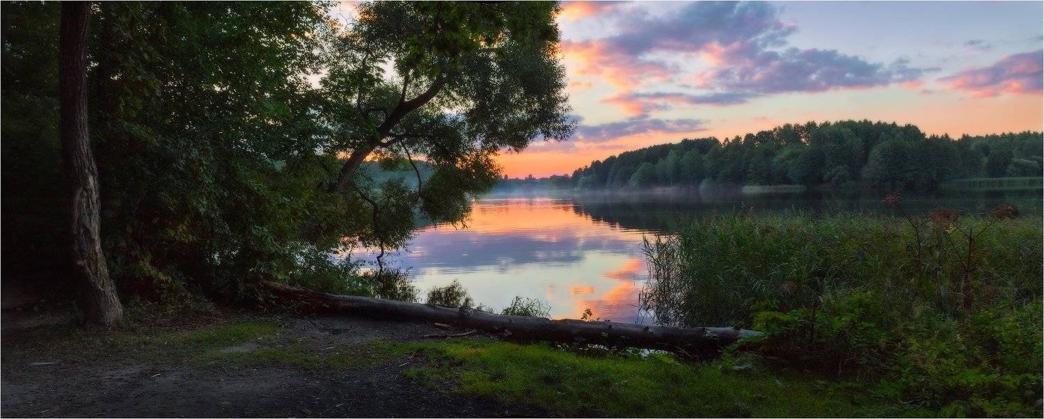 август, закат, лето, река птичь, Сергей Шабуневич
