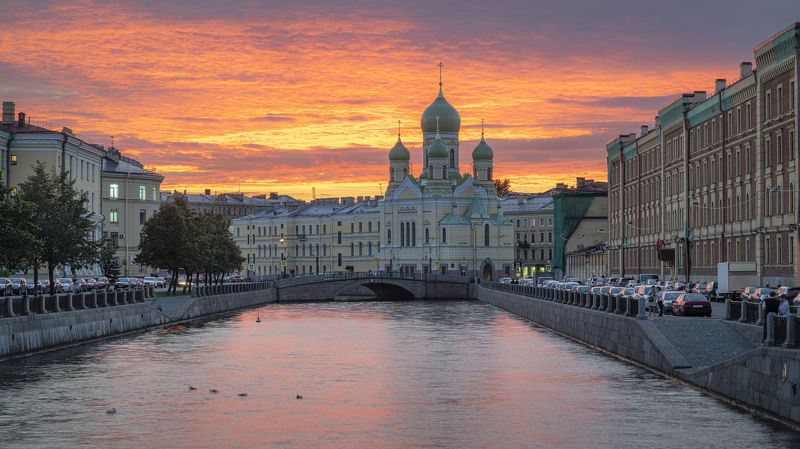 исидоровская церковь , семимостье , питер , санкт-петербург , закат , канал грибоедова Исидоровская церковь фото превью