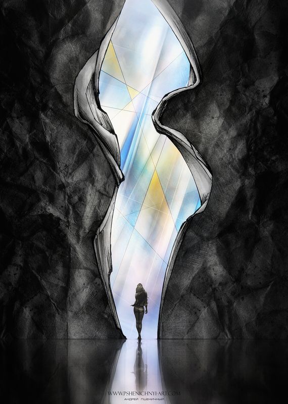 свет, силуэт, портал, разрыв, концепт, материя, абстракция На пути к свету фото превью