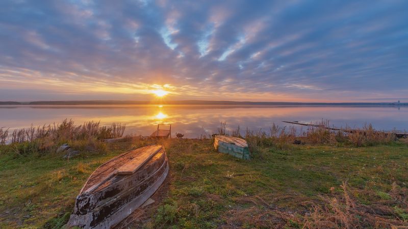 Утро на берегу озера Ургун фото превью