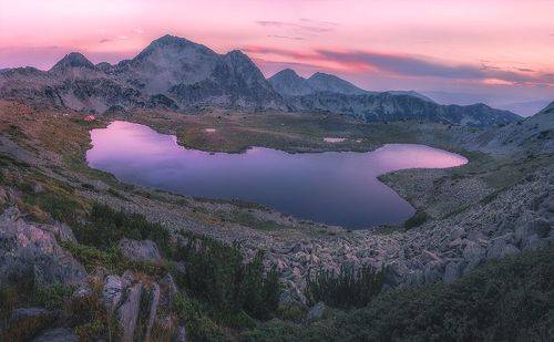 Sunset on Tevno Lake, Pirin Mountain / Закат на озере Тевно, горы Пирин