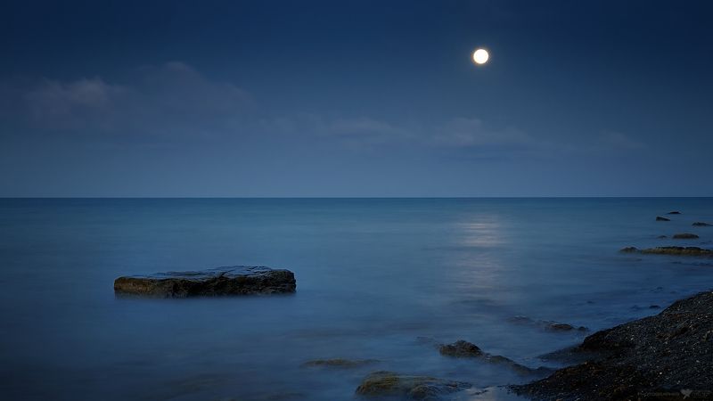 лето природа пейзаж ночь море камень луна Лунный камень 2... фото превью