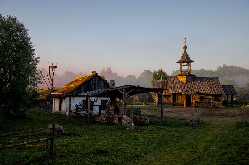 лето , утро, псковская область, деревня Утро в деревне фото превью
