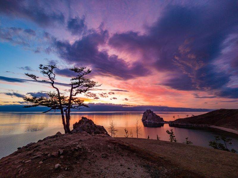 байкал, ольхон, мобильная фотография Закат у Шаманки. фото превью