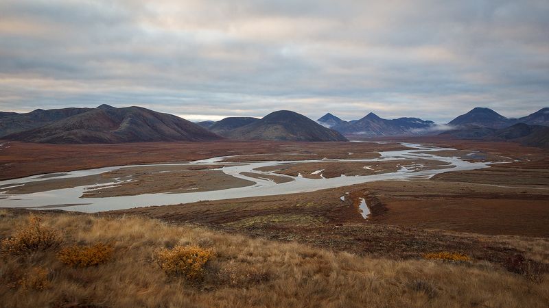 россия, чукотка, тундра, река, р.паляваам, сопки, осень, пейзаж, Осень. фото превью