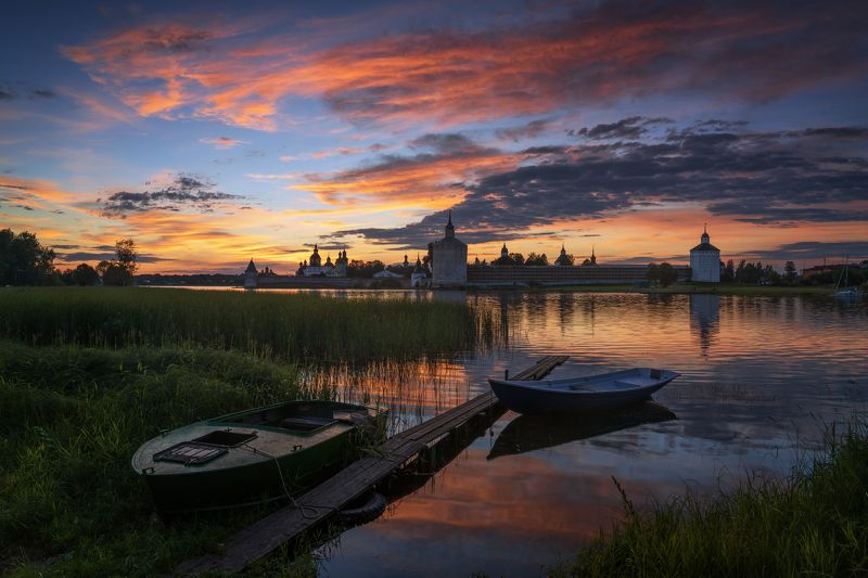 кирилло-белозерский монастырь, кириллов, вологодская область, вечер, небо Закатная феерия фото превью