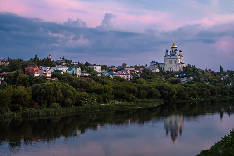 елец, утро, город, храм, храмы, рассвет, архитектура, синий час Перед рассветом фото превью