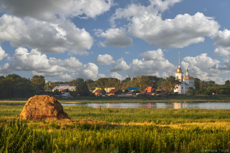 пейзаж, село, деревня, церковь, храм Село Кузнецкое,Южный Урал фото превью