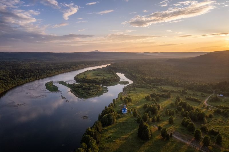 пермский край, пейзаж, закат, красота природы, поле, лето, облака, природа, дикая природа, вишера, лес, говорливое Долина Вишеры фото превью