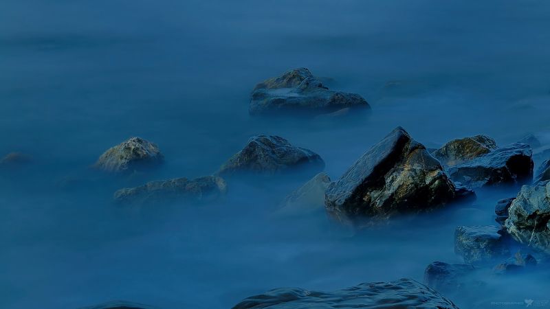 природа лето море вода камни мгла Каменная мгла... 2 фото превью