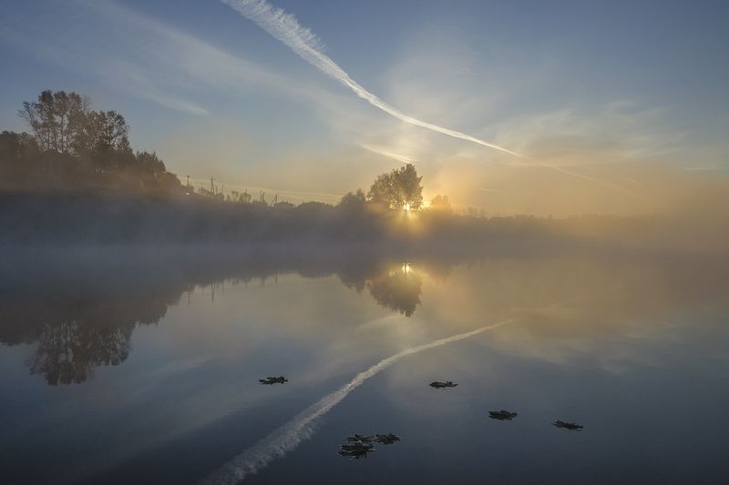 осень, утро, рассвет, архангельское Когда на юг улетят журавли фото превью