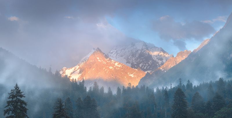 домбай, карачаево-черкесия, тебердинский заповедник После дождя в Домбае фото превью