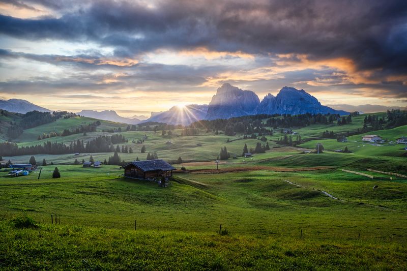 Landscape Sudtirol Italy  Sunrise  фото превью