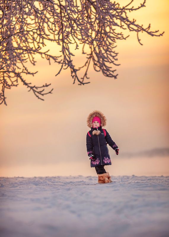зима, снег, девочка, мороз Зима фото превью
