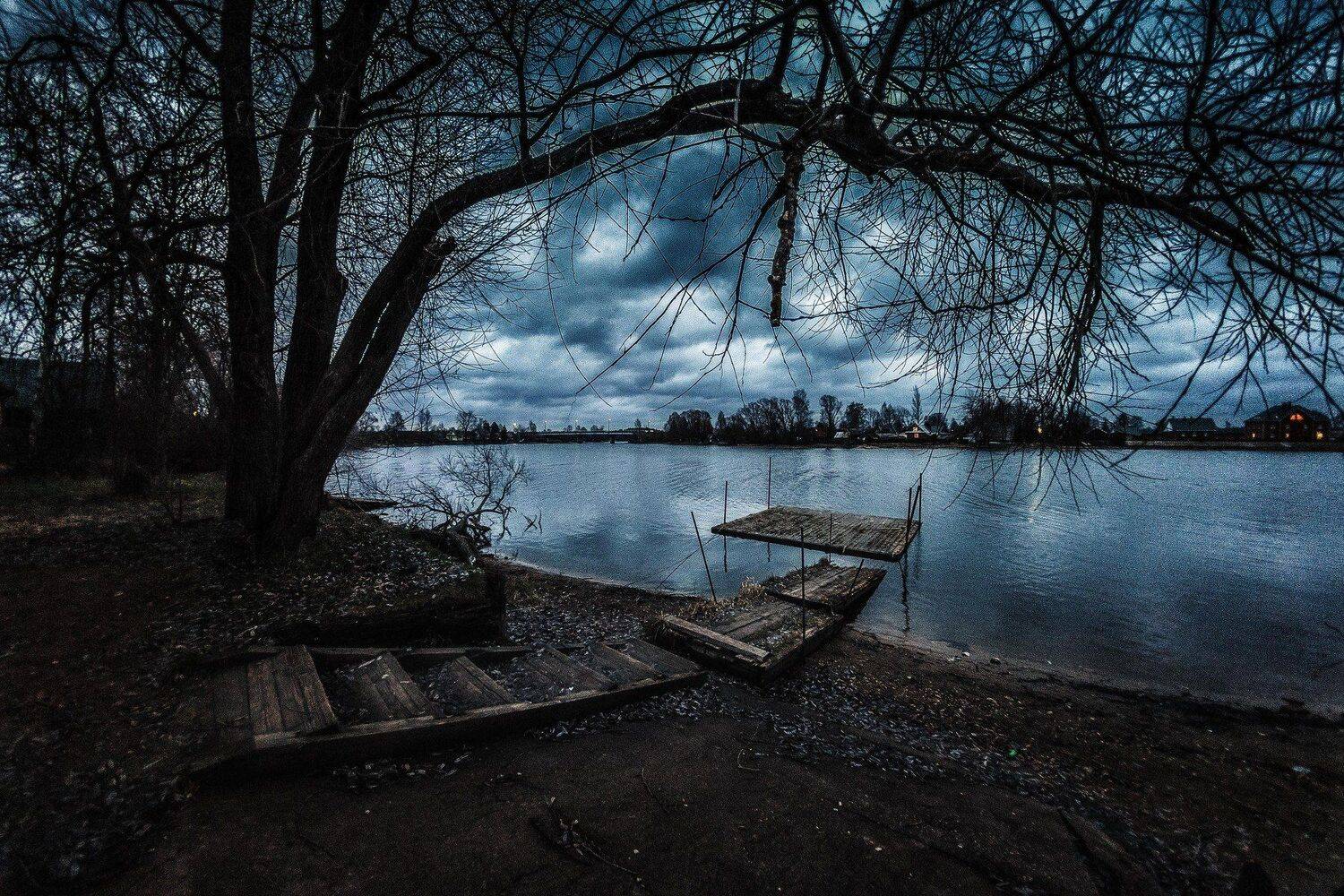 берег волга волны след вечер пеленг фишай, Татьяна Афиногенова