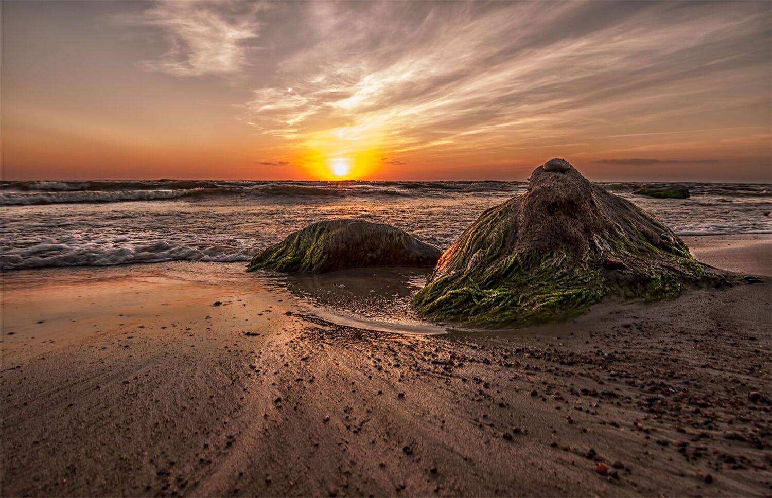 Закат, Камни, Море, Daiva Cirtautė