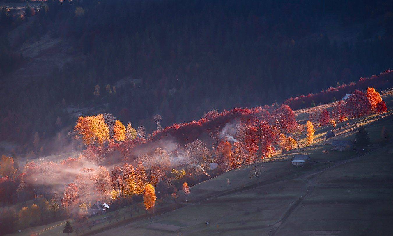 Горы, Карпаты, Ноябрь, Осень, Украина, Утро, Вейзе Максим