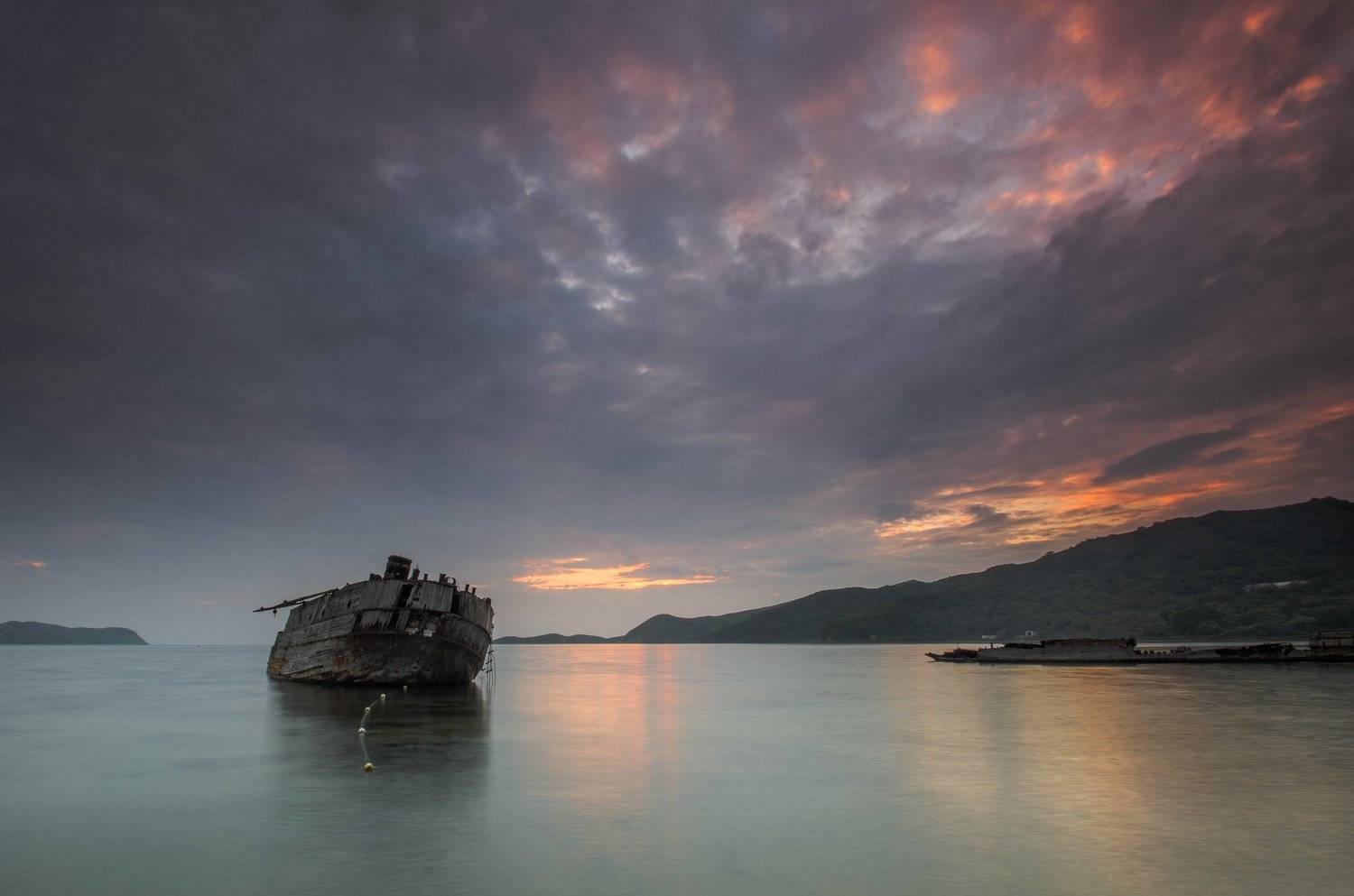 пейзаж, закат, море, облака, природа, Дмитрий Старостенков