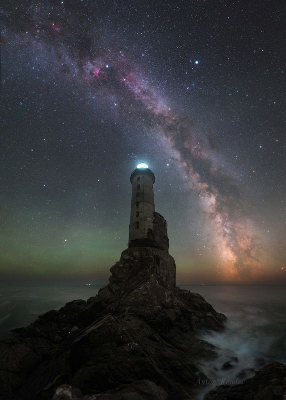 маяк анива, сахалин, млечный путь, ночь, звезды Маяк мечты фото превью
