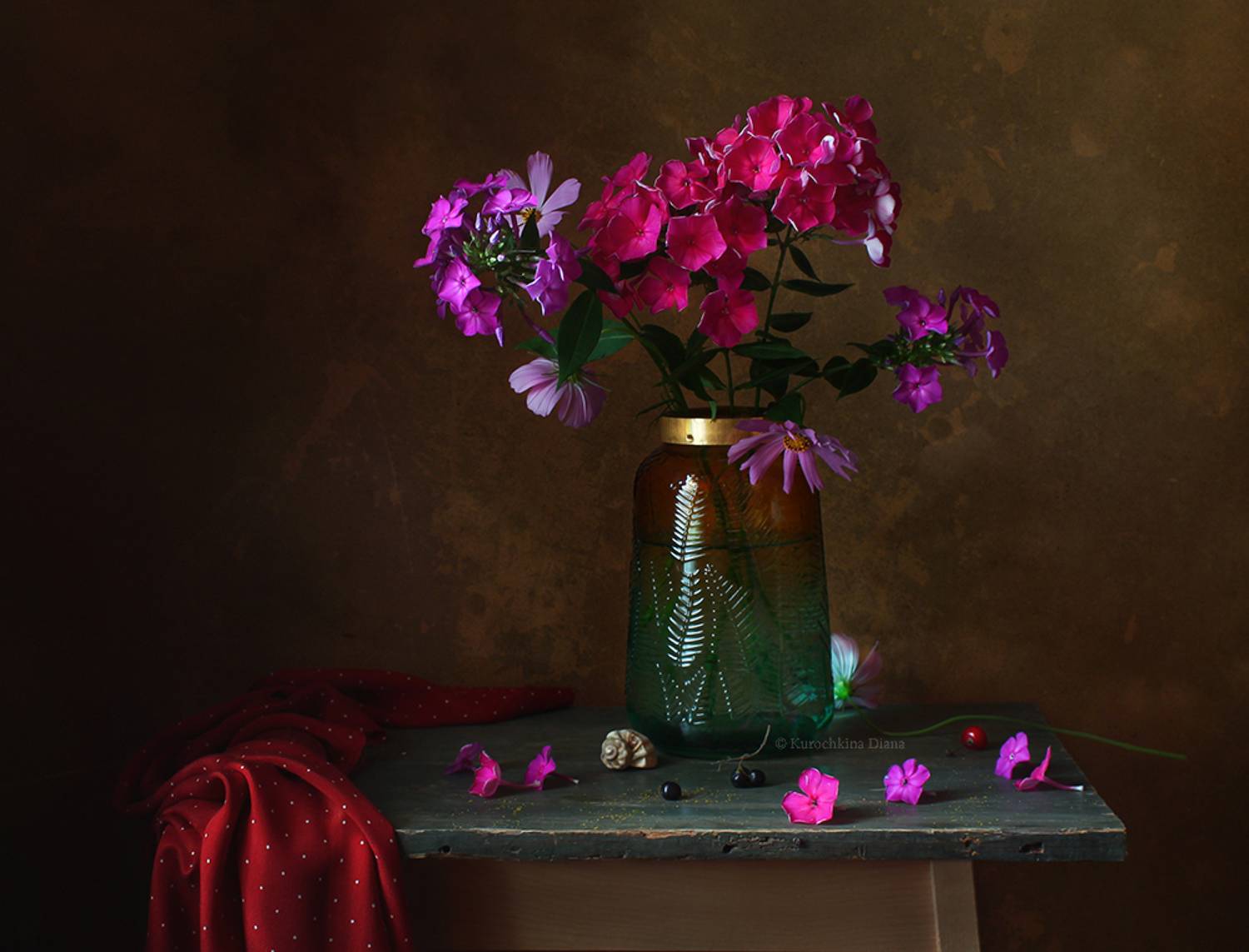 натюрморт, цветы, флоксы, Курочкина Диана