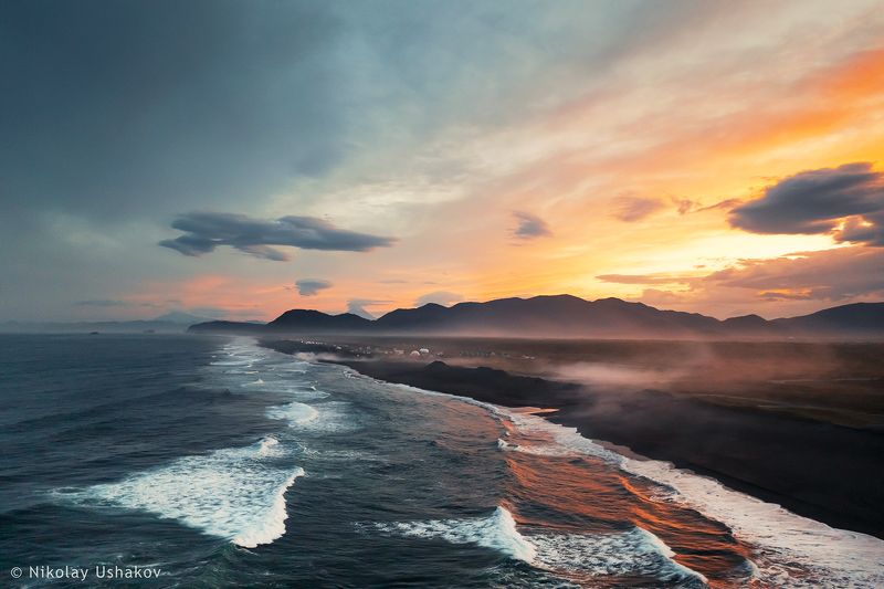 камчатка, тихий океан, халактырский пляж две стихии фото превью