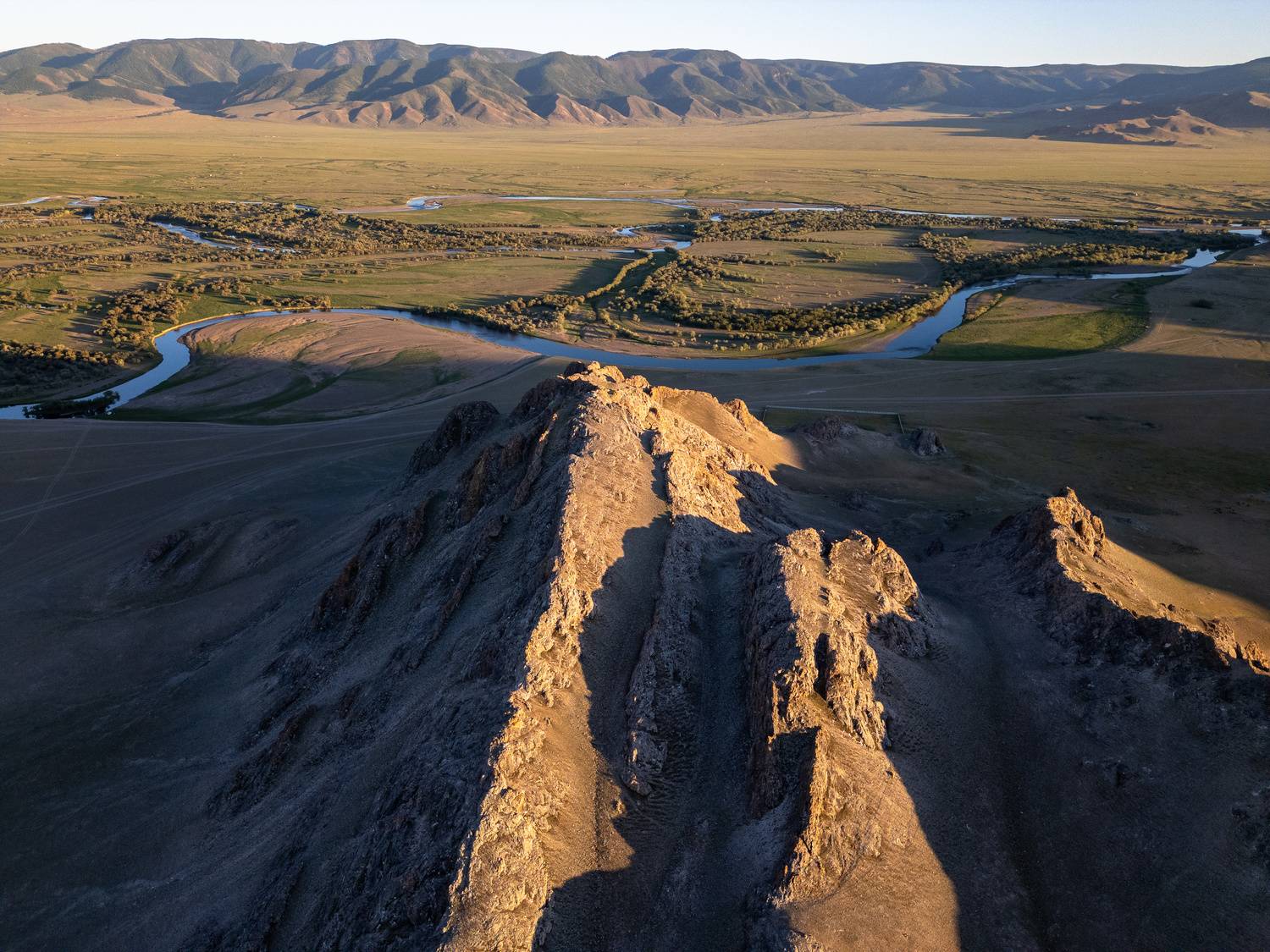 монголия, река, рассвет, горы, mongolia, river, sunrise, mountains, Баландин Дмитрий